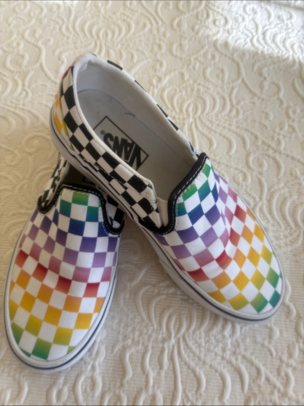 Vans Rainbow Checker Slip-On Shoes